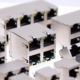 RJ45 Ethernet ports on PCB board for high-speed network connectivity